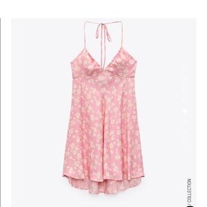 Zara floral pink dress